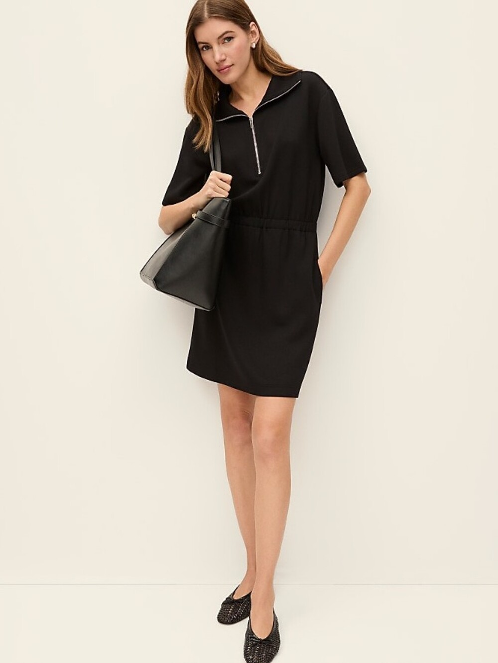 NEW Ann Taylor Black Scuba Knit Shift Dress 10